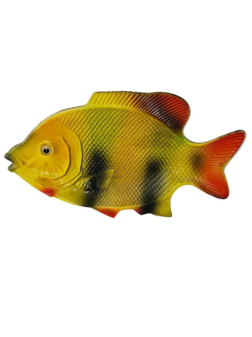 Vintage 70's Hoover Melamine Rainbow Fish Decor or Trays, Set of 2